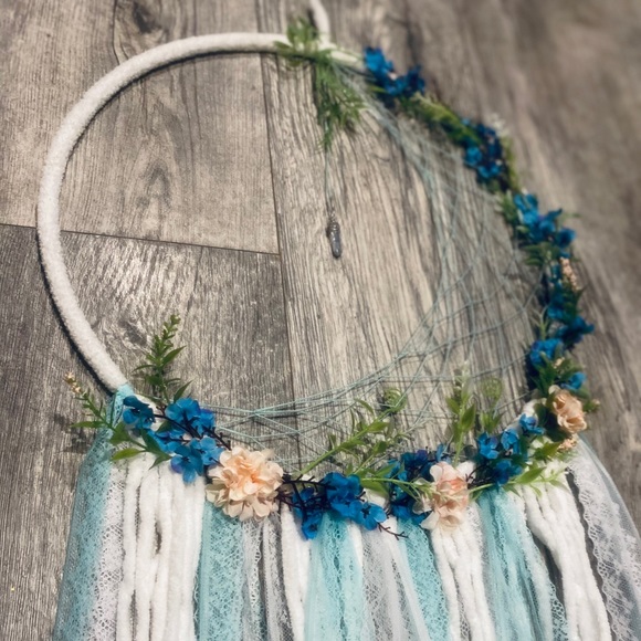 Fairy moon dreamcatcher with Quartz crystal
